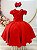 Vestido Infantil Vermelho Busto Nervura Formaturas Festa - Imagem 2