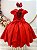 Vestido Infantil Vermelho Busto Nervura Formaturas Festa - Imagem 4