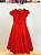 Vestido Infantil Vermelho Busto Nervura Formaturas Festa - Imagem 5
