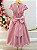 Vestido Infantil Longo Rose Busto Nervura Festas Daminhas - Imagem 6