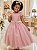 Vestido Infantil Longo Rose Busto Nervura Festas Daminhas - Imagem 2