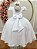 Vestido Infantil Formatura Festa Luxo Daminhas Branco Luxo - Imagem 3
