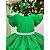 Vestido de Festa Infantil Verde Bandeira com Glitter e Babados - Imagem 3
