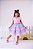 Vestido de Festa Infantil Rosa Arco-Íris Unicórnio com Babados - Imagem 1