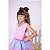 Vestido de Festa Infantil Rosa Arco-Íris Unicórnio com Babados - Imagem 4