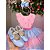 Vestido de Festa Infantil Rosa Arco-Íris Unicórnio com Babados - Imagem 7
