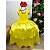 Fantasia Princesa Infantil Amarela Contos de Fadas Luxo Longa Festas Aniversário - Imagem 3