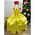 Fantasia Princesa Infantil Amarela Contos de Fadas Luxo Longa Festas Aniversário - Imagem 5