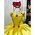 Fantasia Princesa Infantil Amarela Contos de Fadas Luxo Longa Festas Aniversário - Imagem 6