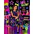 Vestido Infantil Azul Marinho Neon com Broche de Laço Luxo - Imagem 2