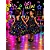 Vestido Infantil Azul Marinho Neon com Broche de Laço Luxo - Imagem 6