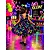 Vestido Infantil Azul Marinho Neon com Broche de Laço Luxo - Imagem 5