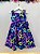 Vestido Infantil Azul Marinho Neon com Broche de Laço Luxo - Imagem 7