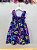 Vestido Infantil Azul Marinho Neon com Broche de Laço Luxo - Imagem 8