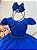 Vestido de Festa Infantil Azul Royal com Cinto de Pérolas - Imagem 6