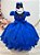 Vestido de Festa Infantil Azul Royal com Cinto de Pérolas - Imagem 7
