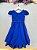 Vestido de Festa Infantil Azul Royal com Cinto de Pérolas - Imagem 8