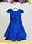 Vestido de Festa Infantil Azul Royal com Cinto de Pérolas - Imagem 9