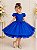 Vestido de Festa Infantil Azul Royal com Cinto de Pérolas - Imagem 2
