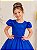 Vestido de Festa Infantil Azul Royal com Cinto de Pérolas - Imagem 4