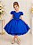Vestido de Festa Infantil Azul Royal com Cinto de Pérolas - Imagem 5