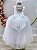 Vestido Infantil Longo Branco Daminhas Casamentos Luxo - Imagem 3