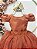 Vestido Infantil Formatura Festas Luxo Daminhas Terracota - Imagem 3