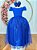 Vestido Infantil Formatura Festas Luxo Daminhas Azul Royal - Imagem 4