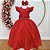 Vestido Infantil Longo Vermelho Para Daminha Formatura Festa - Imagem 2