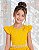 Vestido Infantil Longo Amarelo Ouro Para Daminha Formatura Festa - Imagem 2