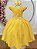 Vestido Infantil Longo Amarelo Ouro Para Daminha Formatura Festa - Imagem 3