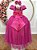 Vestido Infantil Formatura Festas Luxo Daminhas Pink - Imagem 3