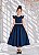 Vestido Infantil Longo Azul Marinho Para Daminha Formatura Festa - Imagem 1