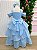 Vestido Infantil Longo Azul Bebê Babados Festa Daminha - Imagem 4