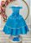 Fantasia Infantil Princesa Azul com Luvas Festa Luxo - Imagem 1