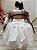 Vestido Infantil Off White Xadrez Strass Casamento com Bolero - Imagem 4