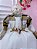 Vestido Infantil Off White Xadrez Strass Casamento com Bolero - Imagem 8