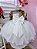Vestido Infantil Off White Xadrez Strass Casamento com Bolero - Imagem 10