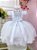 Vestido Infantil Branco Daminha Casamento Batizado Festa Luxo - Imagem 12