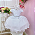 Vestido Infantil Branco Daminha Casamento Batizado Festa Luxo - Imagem 1