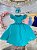 Vestido Infantil Verde Tiffany Daminha Festa Pérolas Luxo - Imagem 1