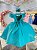 Vestido Infantil Verde Tiffany Daminha Festa Pérolas Luxo - Imagem 5