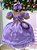 Vestido Infantil Princesa Lilas Realeza Festa Aniversario com Bolsinha - Imagem 9