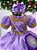Vestido Infantil Princesa Lilas Realeza Festa Aniversario com Bolsinha - Imagem 11