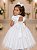 Vestido Infantil Branco Daminha Festas Dama de Honra - Imagem 2