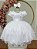 Vestido Infantil Branco Daminha Festas Dama de Honra - Imagem 3