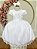 Vestido Infantil Branco Acetinado Daminha Festas Luxo - Imagem 2