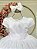 Vestido Infantil Branco Acetinado Daminha Festas Luxo - Imagem 3