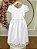Vestido Infantil Branco Acetinado Daminha Festas Luxo - Imagem 5