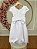 Vestido Infantil Branco Acetinado Daminha Festas Luxo - Imagem 6